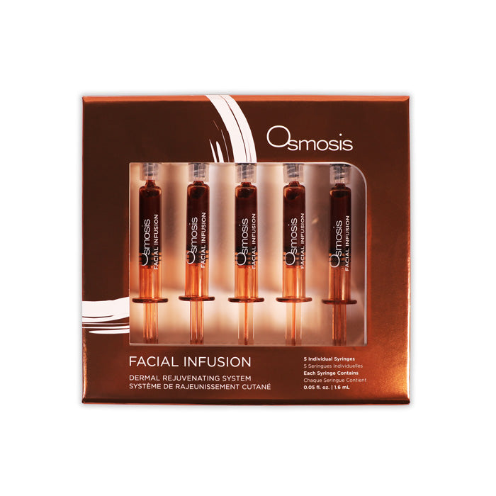 Osmosis Facial Infusion packaging with six syringes inside on a white background
